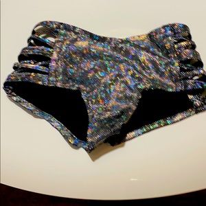 Holographic rave / pole dance shorts